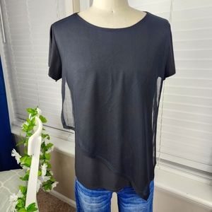 Sweet Clarity Black Shirt Mesh Overlay Sz XL
